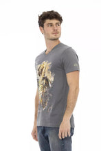 Gray Cotton Men T-Shirt Trussardi Action