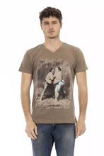 Brown Cotton Men T-Shirt Trussardi Action