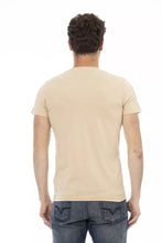 Beige Cotton Men V-Neck T-Shirt Trussardi Action