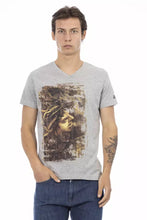 Gray Cotton Men T-Shirt Trussardi Action