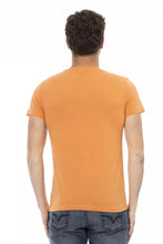 Orange Cotton Men V-Neck T-Shirt Trussardi Action