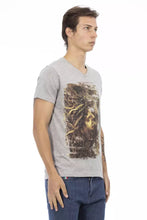 Gray Cotton Men T-Shirt Trussardi Action