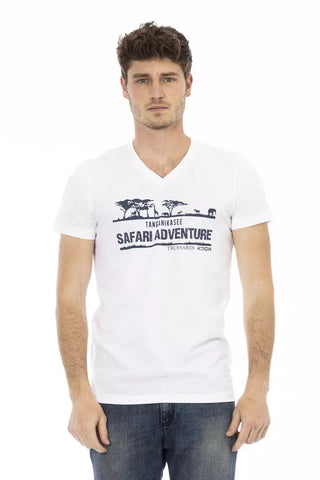 White Cotton Men T-Shirt Trussardi Action