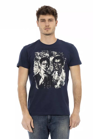 Blue Cotton Men T-Shirt Trussardi Action