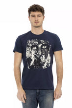 Blue Cotton Men T-Shirt Trussardi Action