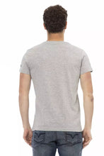 Gray Cotton Men T-Shirt Trussardi Action