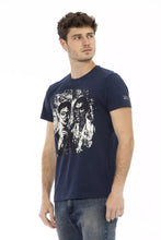 Blue Cotton Men T-Shirt Trussardi Action