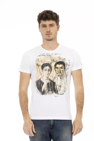 White Cotton Men T-Shirt Trussardi Action