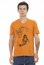 Orange Cotton Men T-Shirt Trussardi Action
