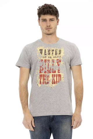 Gray Cotton Men T-Shirt Trussardi Action