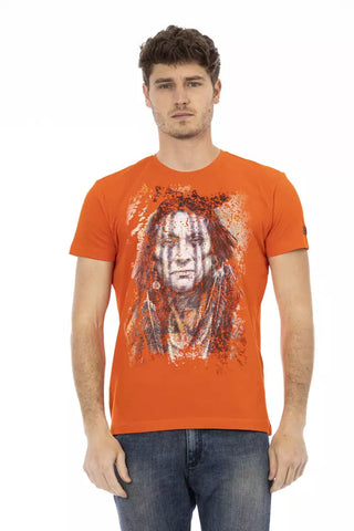 Orange Cotton Men T-Shirt Trussardi Action