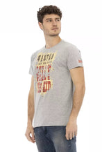 Gray Cotton Men T-Shirt Trussardi Action