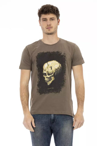 Brown Cotton Men T-Shirt Trussardi Action