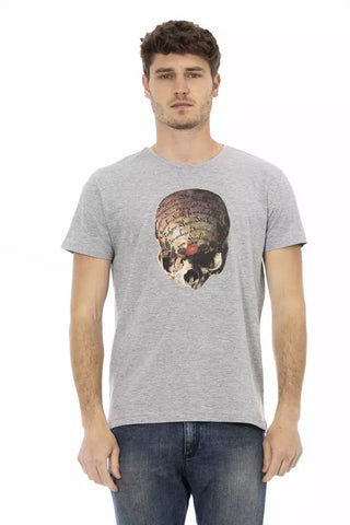 Gray Cotton Men T-Shirt Trussardi Action