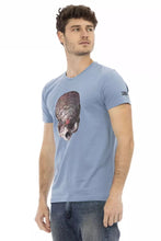 Light Blue Cotton Men T-Shirt Trussardi Action