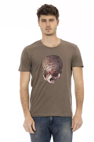 Brown Cotton Men T-Shirt Trussardi Action