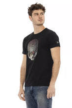 Black Cotton Men T-Shirt Trussardi Action