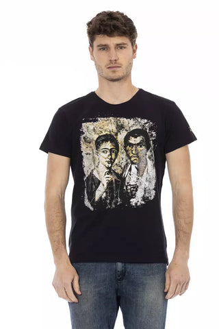 Black Cotton Men T-Shirt Trussardi Action