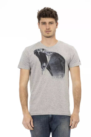 Gray Cotton Men's T-Shirt Trussardi Action