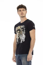 Black Cotton Men T-Shirt Trussardi Action