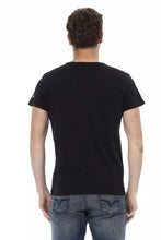 Black Cotton Men T-Shirt Trussardi Action