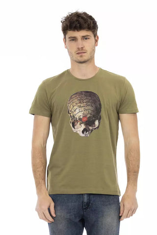 Green Cotton Men T-Shirt Trussardi Action