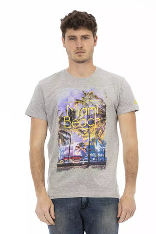 Gray Cotton Men T-Shirt Trussardi Action