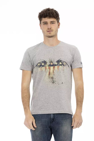 Gray Cotton Men T-Shirt Trussardi Action