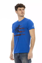 Blue Cotton Men T-Shirt Trussardi Action