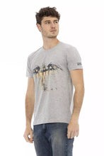 Gray Cotton Men T-Shirt Trussardi Action