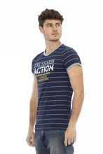 Blue Cotton Men T-Shirt Trussardi Action