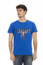Blue Cotton Men T-Shirt Trussardi Action