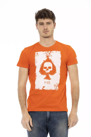 Orange Cotton Men T-Shirt Trussardi Action