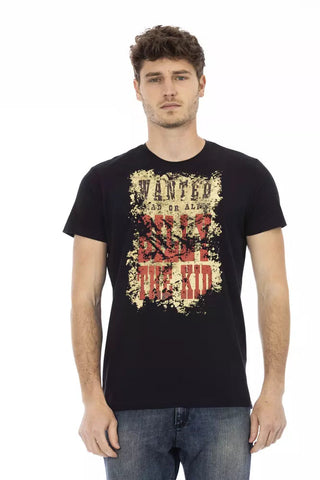 Black Cotton Men T-Shirt Trussardi Action