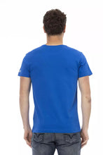 Blue Cotton Men T-Shirt Trussardi Action