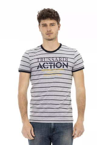 Gray Cotton Men's T-Shirt Trussardi Action