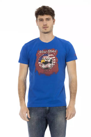 Blue Cotton Men's T-Shirt Trussardi Action