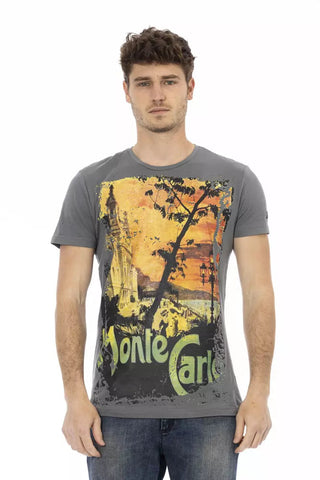 Gray Cotton Men T-Shirt Trussardi Action