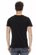 Black Cotton Men T-Shirt Trussardi Action