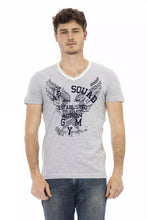 Gray Cotton Men T-Shirt Trussardi Action