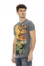 Gray Cotton Men T-Shirt Trussardi Action