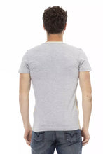 Gray Cotton Men T-Shirt Trussardi Action