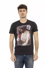 Black Cotton Men T-Shirt Trussardi Action