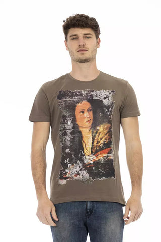 Brown Cotton Men T-Shirt Trussardi Action