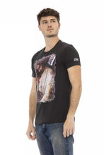 Black Cotton Men T-Shirt Trussardi Action