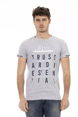 Gray Cotton Men T-Shirt Trussardi Action