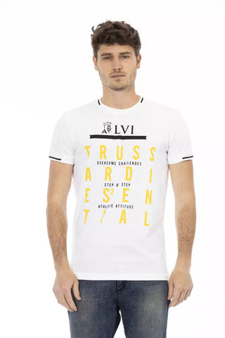 White Cotton Men T-Shirt Trussardi Action