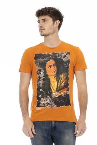 Orange Cotton Men T-Shirt Trussardi Action