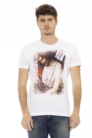 White Cotton Men T-Shirt Trussardi Action