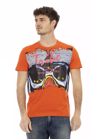Orange Cotton Men T-Shirt Trussardi Action